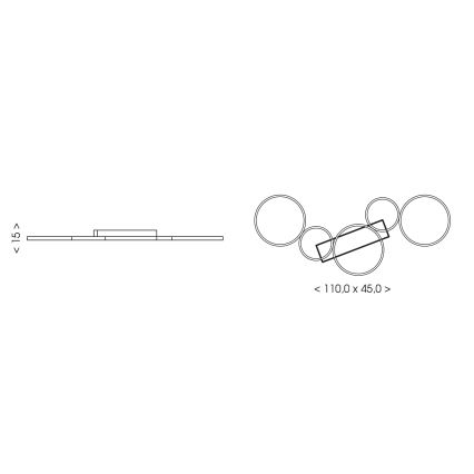 BRILAGI - Plafoniera LED ECHO LED/60W/230V 4000K 45x110 cm beige