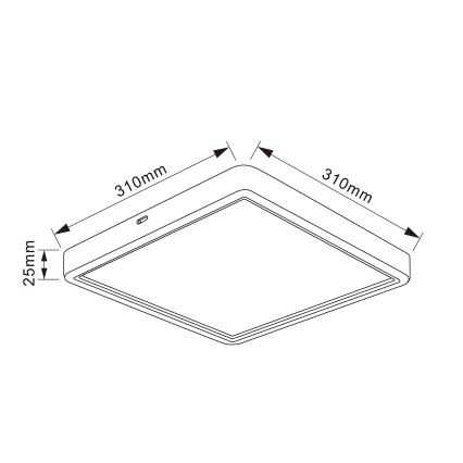 Brilagi - Plafoniera LED ESTELA SQUARE LED/24W/230V 31x31 cm nera
