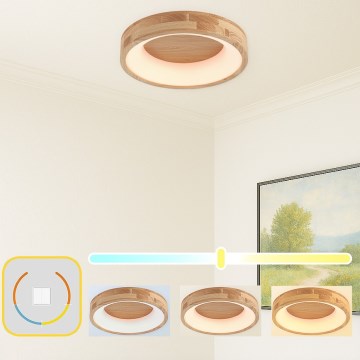 Brilagi - Plafoniera LED FALCON WOOD LED/30W/230V 3000/4000/6000K Ø 45 cm in legno