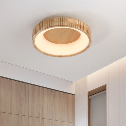 Brilagi - Plafoniera LED FALCON WOOD MODERN LED/30W/230V 3000/4000/6000K Ø 45 cm in legno