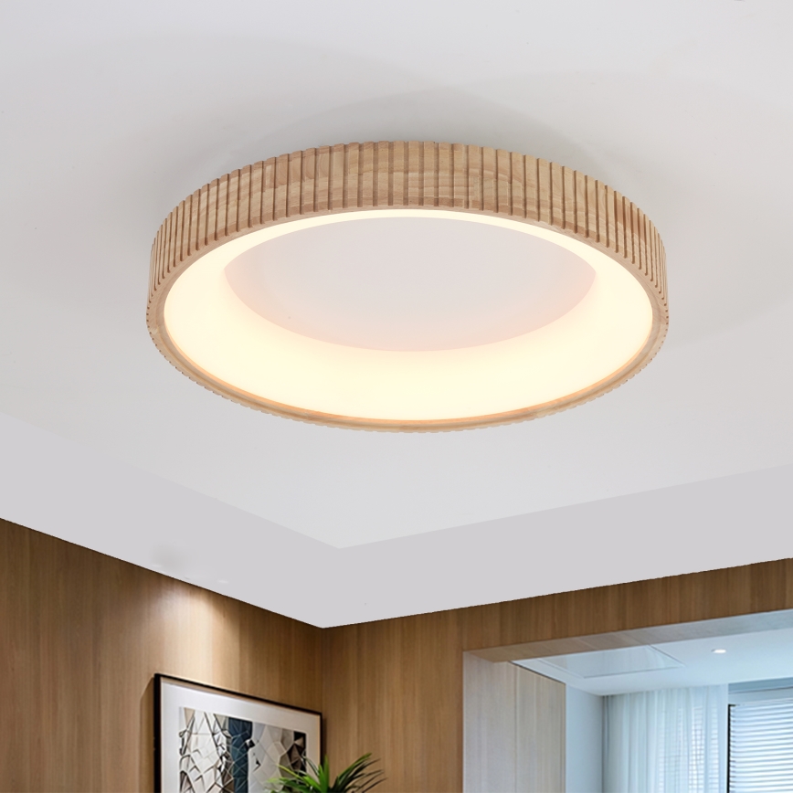 Brilagi - Plafoniera LED FALCON WOOD MODERN LED/40W/230V 3000/4000/6000K Ø 60 cm in legno