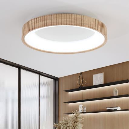 Brilagi - Plafoniera LED FALCON WOOD MODERN LED/40W/230V 3000/4000/6000K Ø 60 cm in legno