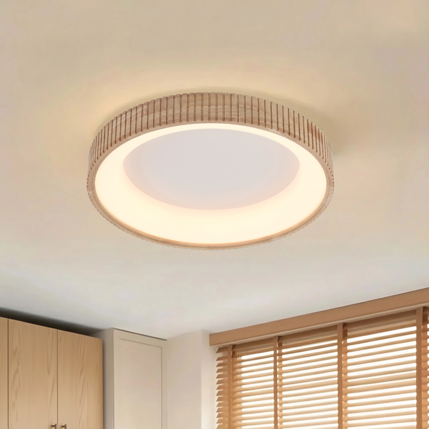 Brilagi - Plafoniera LED FALCON WOOD MODERN LED/40W/230V 3000/4000/6000K Ø 60 cm in legno