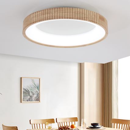 Brilagi - Plafoniera LED FALCON WOOD MODERN LED/40W/230V 3000/4000/6000K Ø 60 cm in legno