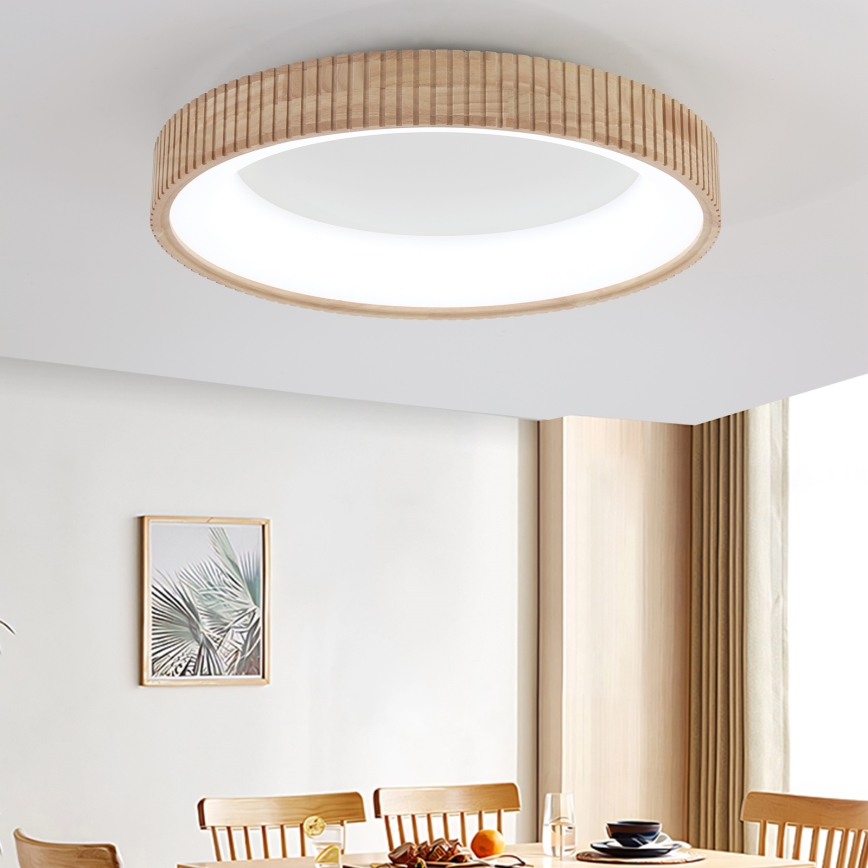 Brilagi - Plafoniera LED FALCON WOOD MODERN LED/40W/230V 3000/4000/6000K Ø 60 cm in legno