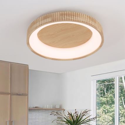 Brilagi - Plafoniera LED FALCON WOOD MODERN LED/40W/230V 3000/4000/6000K Ø 60 cm legno