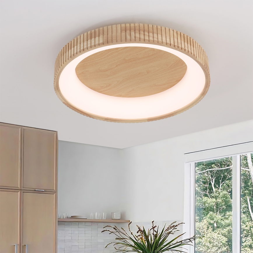 Brilagi - Plafoniera LED FALCON WOOD MODERN LED/40W/230V 3000/4000/6000K Ø 60 cm legno