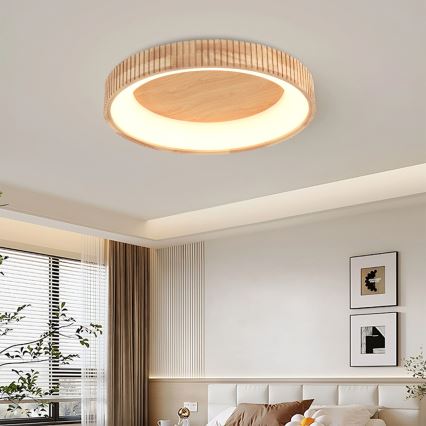 Brilagi - Plafoniera LED FALCON WOOD MODERN LED/40W/230V 3000/4000/6000K Ø 60 cm legno