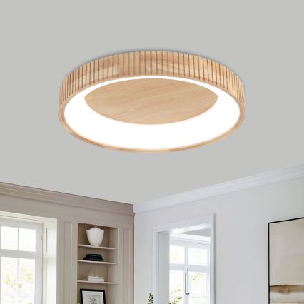 Brilagi - Plafoniera LED FALCON WOOD MODERN LED/40W/230V 3000/4000/6000K Ø 60 cm legno