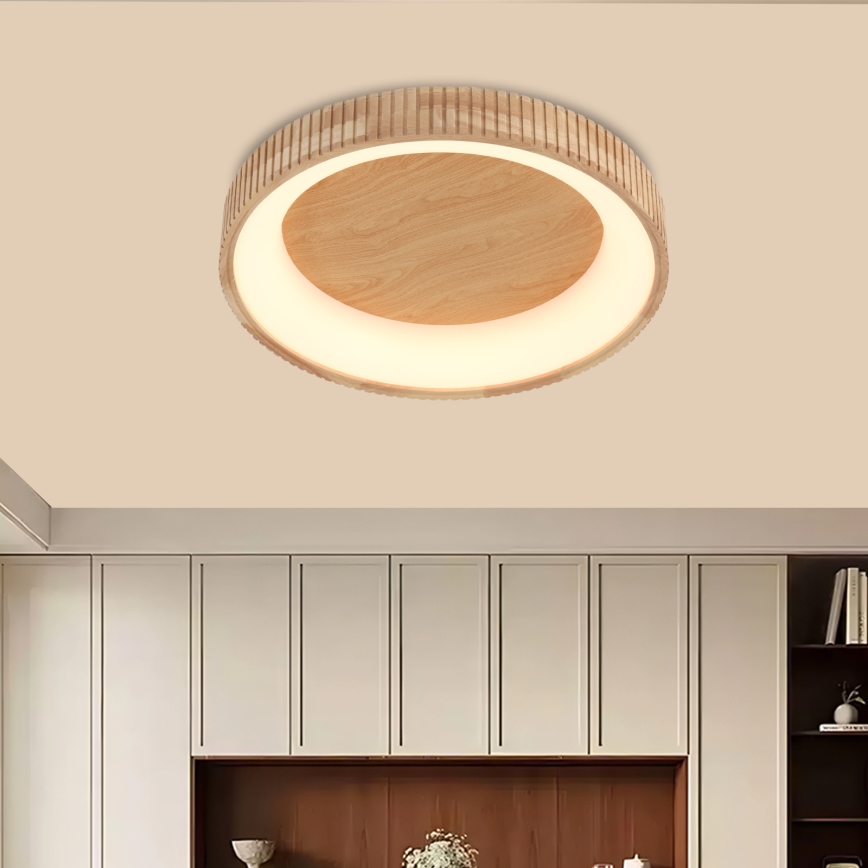 Brilagi - Plafoniera LED FALCON WOOD MODERN LED/40W/230V 3000/4000/6000K Ø 60 cm legno
