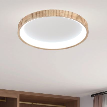Brilagi - Plafoniera LED FALCON WOOD MODERN, 60W, 230V, 3000/4000/6000K, Ø 80 cm, finitura in legno