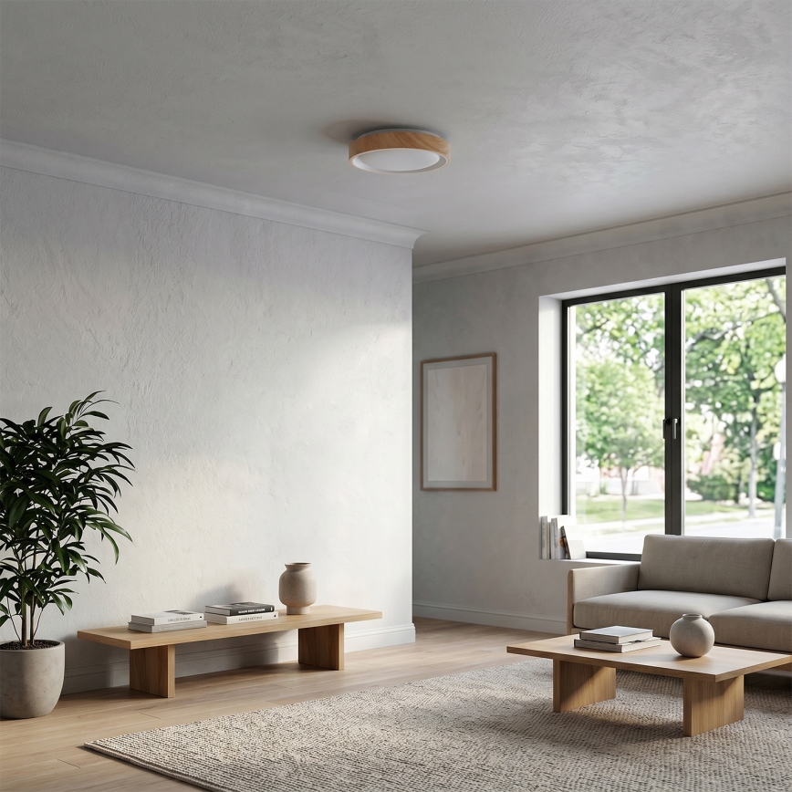 Brilagi - Plafoniera LED FLOCO LED/24W/230V Ø 30 cm, finitura legno/bianco
