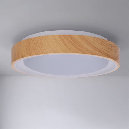 Brilagi - Plafoniera LED FLOCO LED/24W/230V Ø 30 cm, finitura legno/bianco