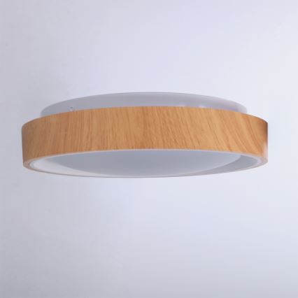 Brilagi - Plafoniera LED FLOCO LED/24W/230V Ø 30 cm, finitura legno/bianco