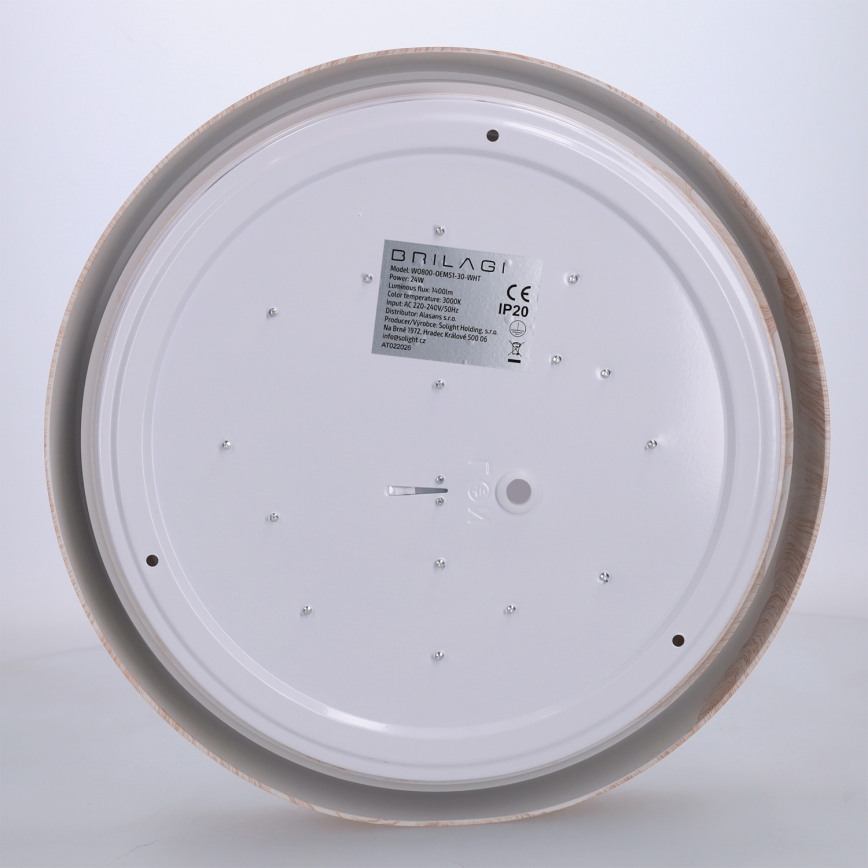 Brilagi - Plafoniera LED FLOCO LED/24W/230V Ø 30 cm, finitura legno/bianco