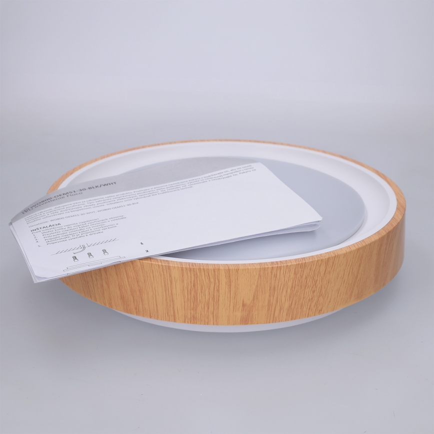 Brilagi - Plafoniera LED FLOCO LED/24W/230V Ø 30 cm, finitura legno/bianco
