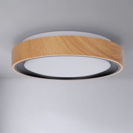 Brilagi - Plafoniera LED FLOCO LED/24W/230V Ø 30 cm finitura effetto legno/nero