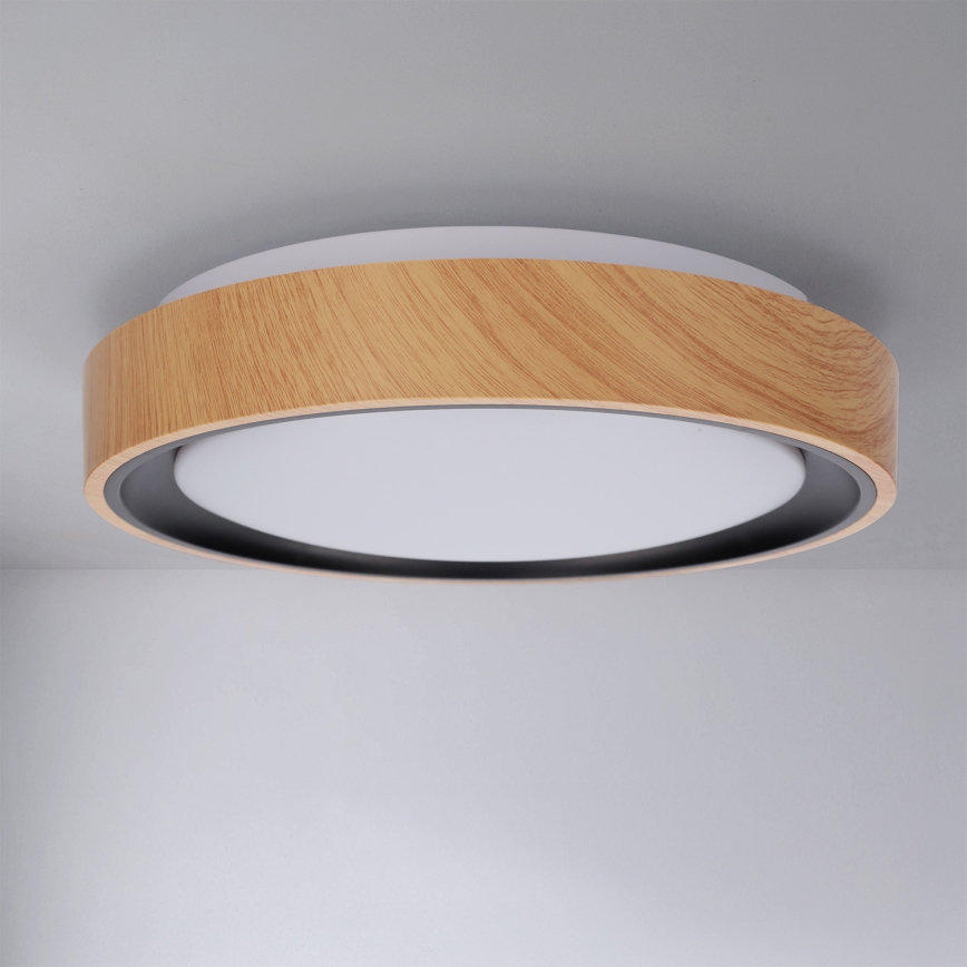 Brilagi - Plafoniera LED FLOCO LED/24W/230V Ø 30 cm finitura effetto legno/nero