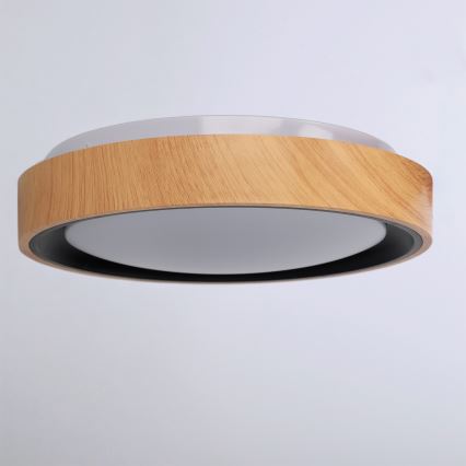 Brilagi - Plafoniera LED FLOCO LED/24W/230V Ø 30 cm finitura effetto legno/nero