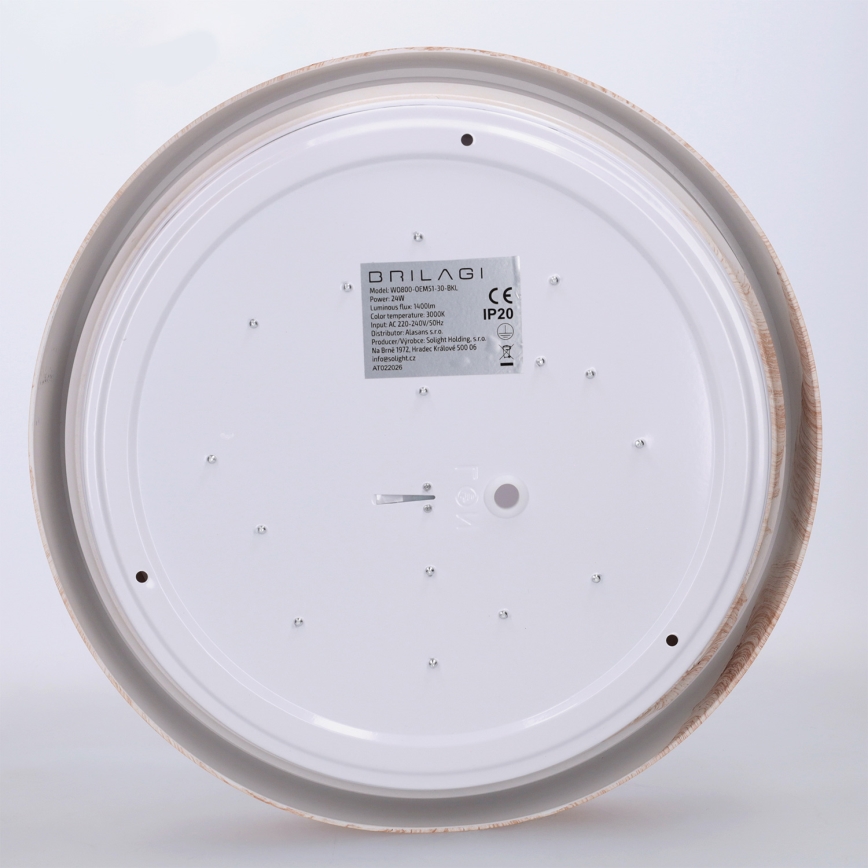 Brilagi - Plafoniera LED FLOCO LED/24W/230V Ø 30 cm finitura effetto legno/nero