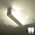 Brilagi -  Plafoniera LED HERA 2xE27/7,5W/230V 43x43 cm bianca