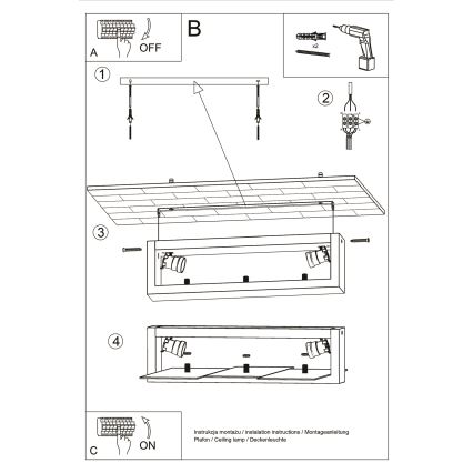 Brilagi -  Plafoniera LED HERA 2xE27/7,5W/230V legno