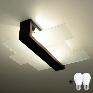 Brilagi -  Plafoniera LED HERA 2xE27/7,5W/230V wenge