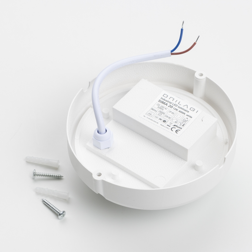 Brilagi - Plafoniera LED industriale SIMA LED/12W/230V IP65 bianco