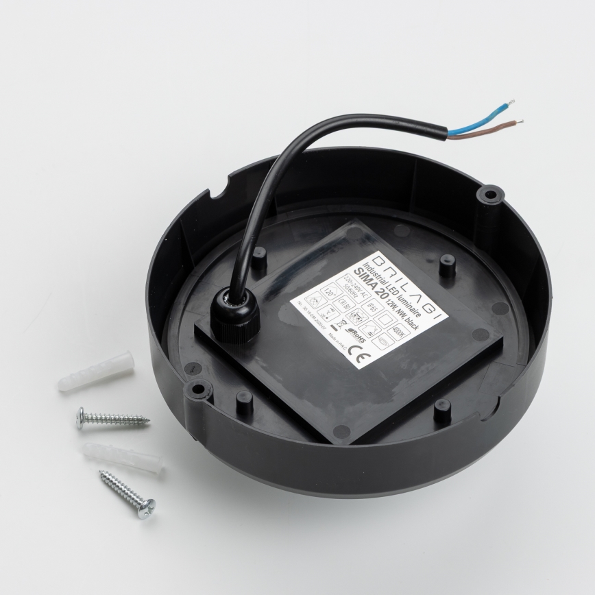 Brilagi - Plafoniera LED industriale SIMA LED/12W/230V IP65 nero