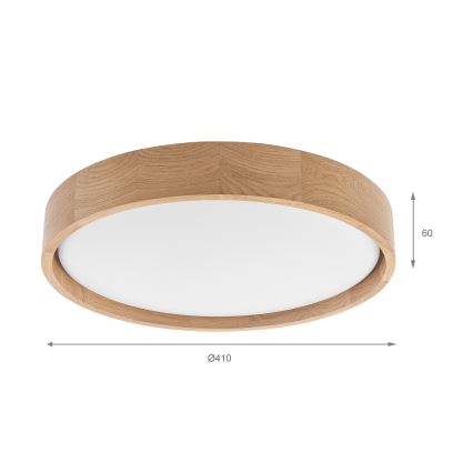 Brilagi - Plafoniera LED MANAROLA PLAIN LED/24W/230V 3000K Ø 41 cm rovere