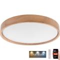Brilagi - Plafoniera LED MANAROLA SMART LED/36W/230V 2700-6500K rovere d. Wi-Fi da 51 cm + telecomando Tuya
