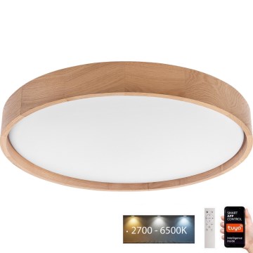 Brilagi - Plafoniera LED MANAROLA SMART LED/36W/230V 2700-6500K rovere d. Wi-Fi da 51 cm + telecomando Tuya