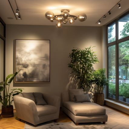 Brilagi - Plafoniera LED MILLA 10xG9/3W/230V nero cromato/fumé