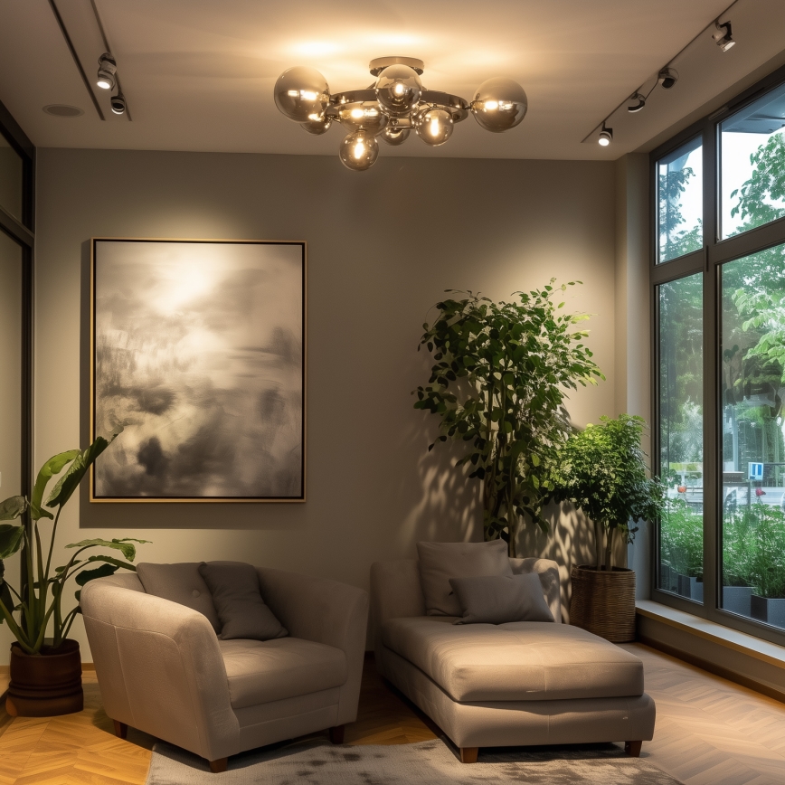 Brilagi - Plafoniera LED MILLA 10xG9/3W/230V nero cromato/fumé