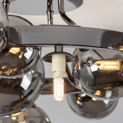 Brilagi - Plafoniera LED MILLA 10xG9/3W/230V nero cromato/fumé