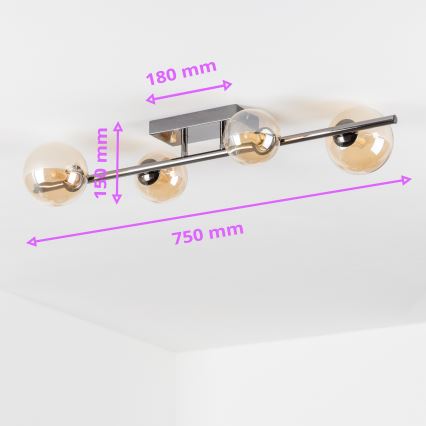 Brilagi - Plafoniera LED MILLA 4xG9/3W/230V nero cromato/oro