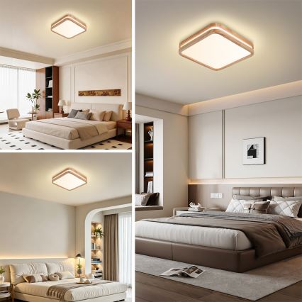 Brilagi - Plafoniera LED MOLINA SQUARE LED/32W/230V 3000/4000/6000K rovere 30x30 cm