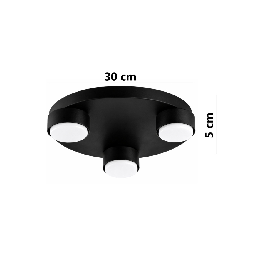 Brilagi - Plafoniera LED MONO 3xGX53/30W/230V Ø 30 cm nera