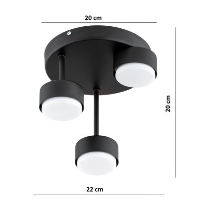 Brilagi - Plafoniera LED MONO da soffitto 3xGX53/30W/230V, nero
