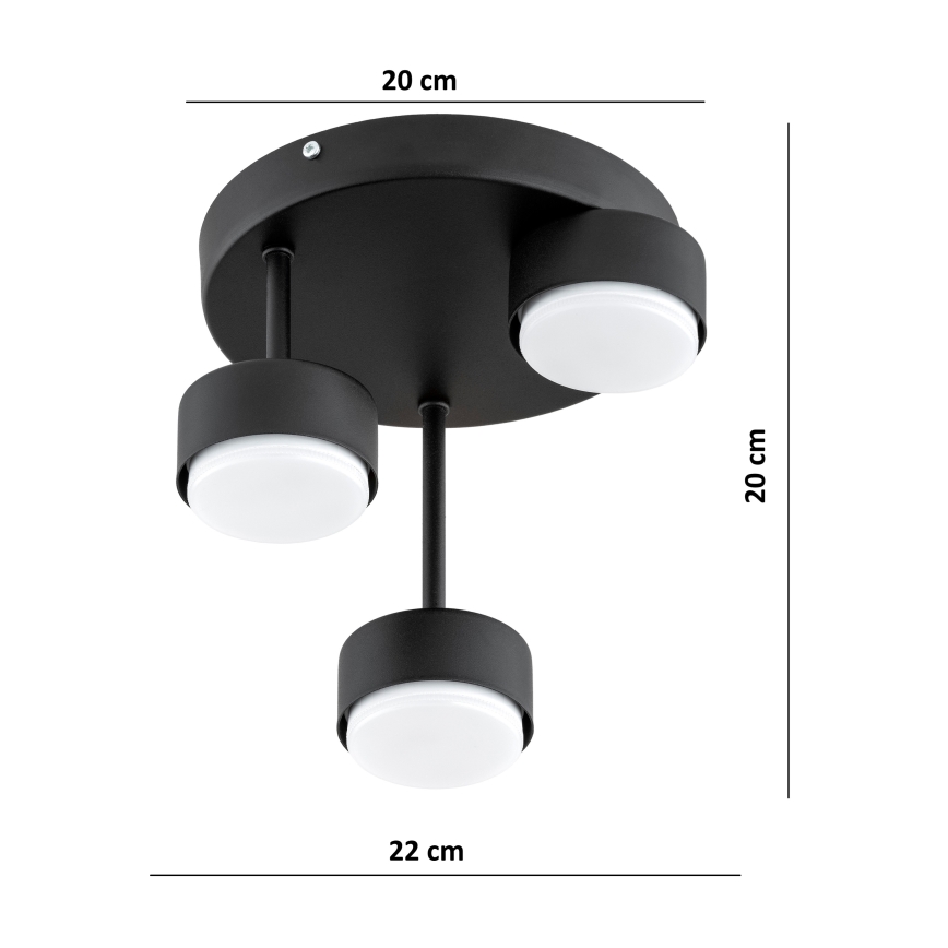 Brilagi - Plafoniera LED MONO da soffitto 3xGX53/30W/230V, nero