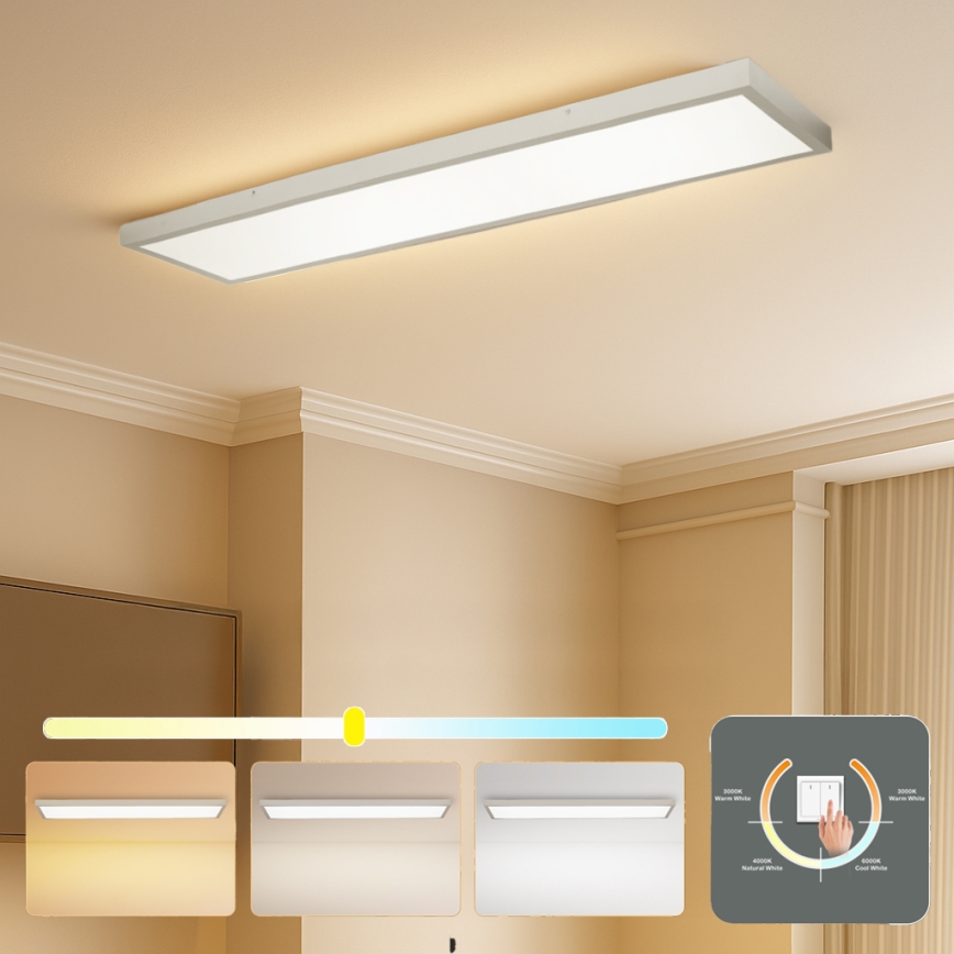 Brilagi - Plafoniera LED per bagno FRAME 50W 230V 3000/4000/6000K 120x30 cm IP44 argento
