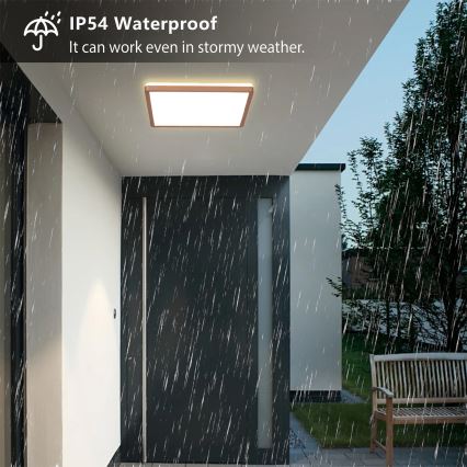 Brilagi - Plafoniera da soffitto per bagno ULTRA SLIM a LED 18W/230V 30x30 cm oro rosa IP54
