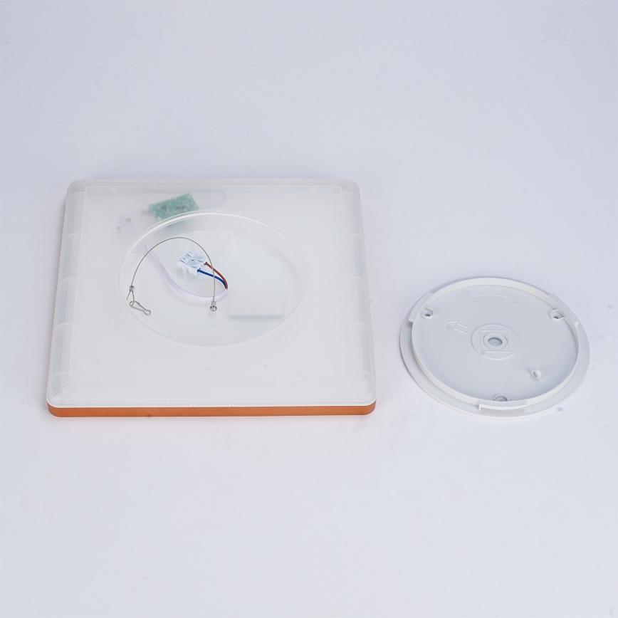 Brilagi - Plafoniera da soffitto per bagno ULTRA SLIM a LED 18W/230V 30x30 cm oro rosa IP54