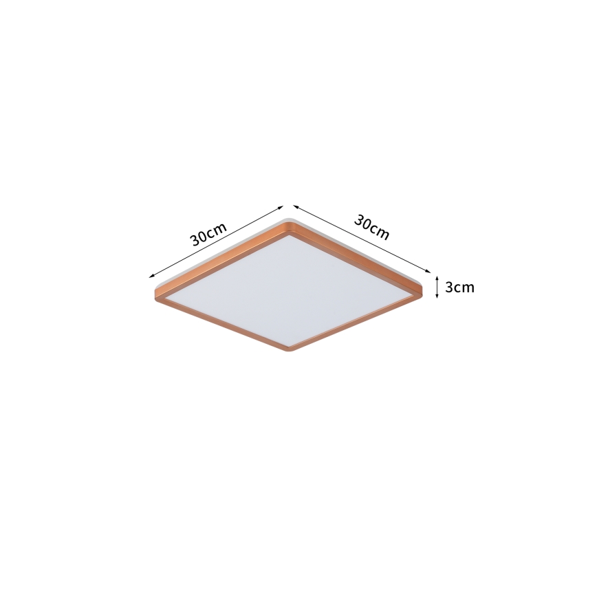 Brilagi - Plafoniera da soffitto per bagno ULTRA SLIM a LED 18W/230V 30x30 cm oro rosa IP54