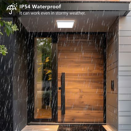 Brilagi - Lampada da soffitto LED per bagno ULTRA SLIM LED/24W/230V 42x42 cm finitura argento IP54