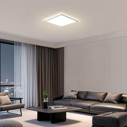 Brilagi - Lampada da soffitto LED per bagno ULTRA SLIM LED/24W/230V 42x42 cm finitura argento IP54