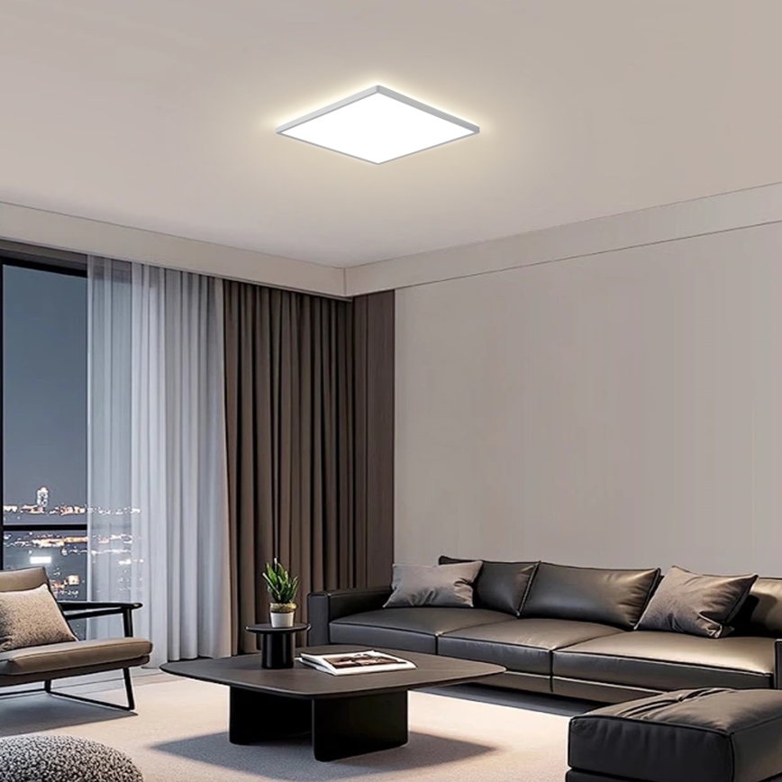 Brilagi - Lampada da soffitto LED per bagno ULTRA SLIM LED/24W/230V 42x42 cm finitura argento IP54