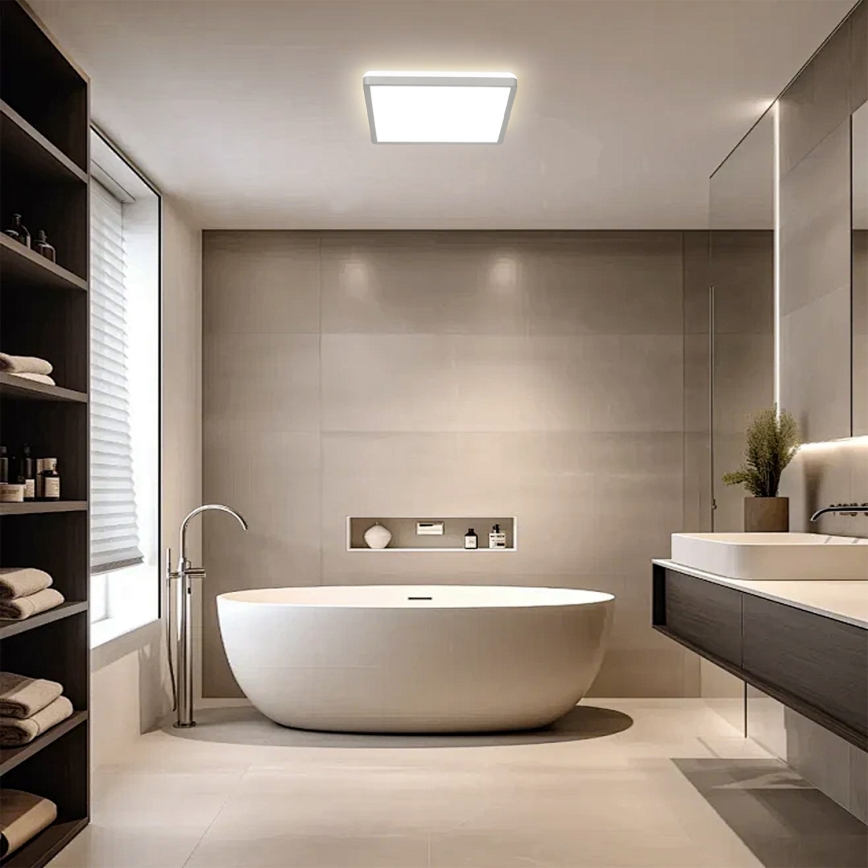 Brilagi - Lampada da soffitto LED per bagno ULTRA SLIM LED/24W/230V 42x42 cm finitura argento IP54