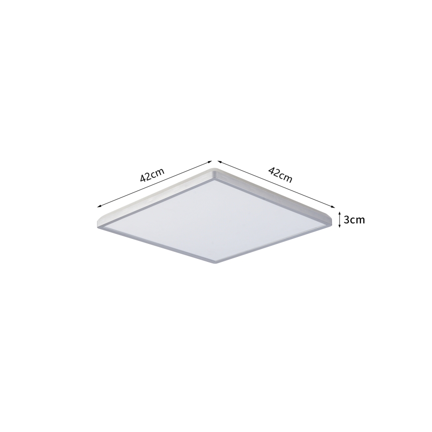Brilagi - Lampada da soffitto LED per bagno ULTRA SLIM LED/24W/230V 42x42 cm finitura argento IP54