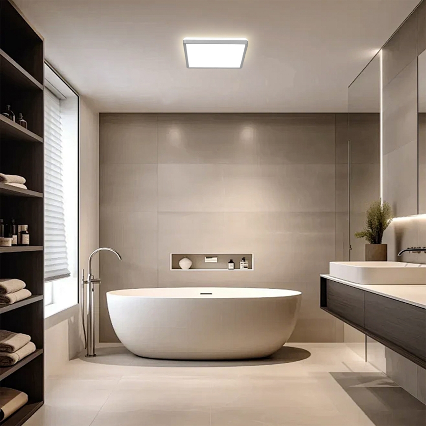 Brilagi - Plafoniera da bagno LED ULTRA SLIM LED/18W/230V 30x30 cm argento IP54